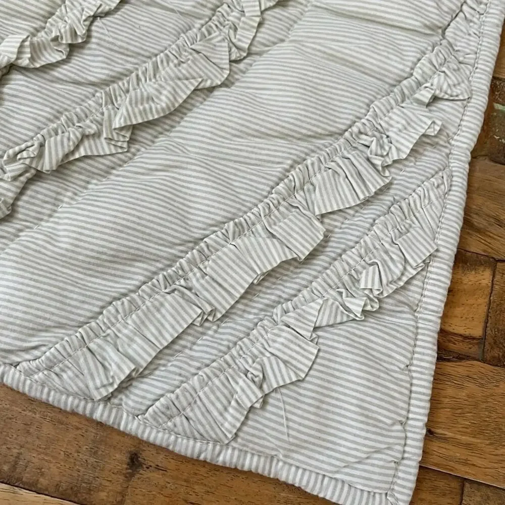 Pottery Barn Teen Emily & Meritt Diamond Ruffle Standard Quilted Sham Stripe